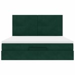 VidaXL Cadre de lit ottoman avec matelas vert foncé 180x200cm velours
