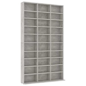 vidaXL Armoire à CD Gris béton 102x23x177 5 cm Bois d'ingénierie