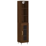 vidaXL Buffet haut Chêne marron 34 5x34x180 cm Bois d'ingénierie