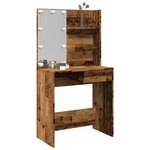 vidaXL Coiffeuse avec LED vieux bois 74 5x40x141 cm