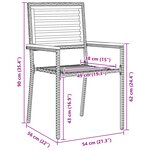 Ensemble de salle à manger de jardin 3 pièces vidaXL Gris poly rattan acacia