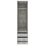 vidaXL Garde-robe avec tiroirs Gris béton 50x50x200 cm Bois ingénierie