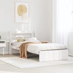 vidaXL Cadre de lit avec tête de lit sans matelas blanc 75x190 cm