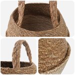 vidaXL Pot de plante avec poignées 2 pc Blanc Ø 22 x 20 cm