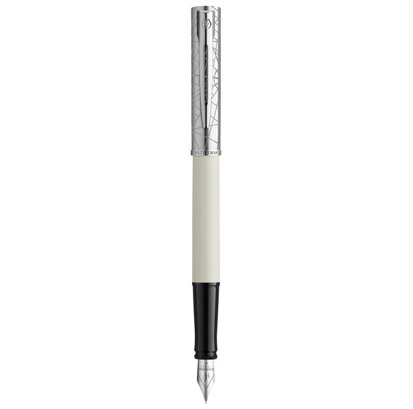 Stylo plume waterman allure deluxe blanc  plume fine  cartouche d'encre bleue  coffret cadeau