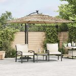 vidaXL Parasol de jardin avec mât en acier marron 269x269x235 cm
