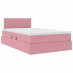 vidaXL Lit de Rangement avec matelas Rose 120 x 200 cm Velours