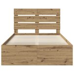 vidaXL Cadre de lit Chêne artisan 120 x 200 cm Bois de pin massif