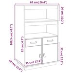 vidaXL Buffet haut Marron miel 67x40x108 5 cm Bois massif de pin