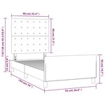 vidaXL Cadre de lit avec tête de lit Gris clair 90x190 cm Velours