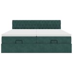 vidaXL Cadre de lit ottoman avec matelas vert foncé 200x200 cm velours