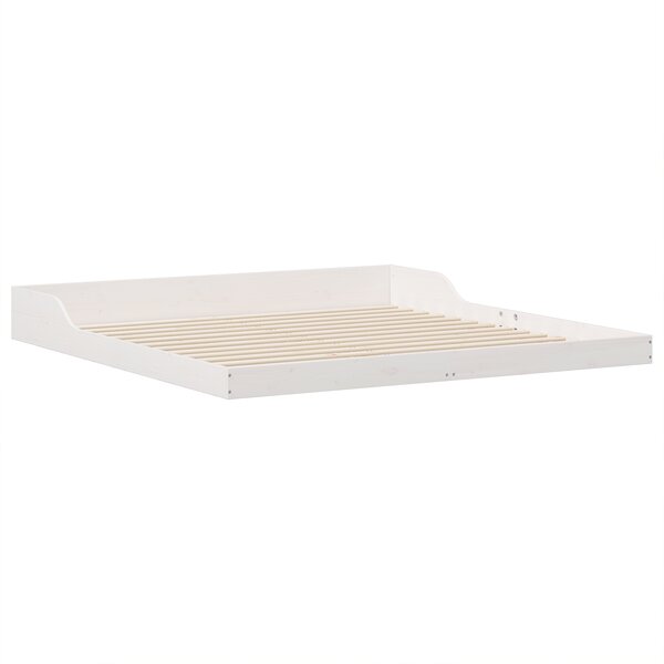 vidaXL Cadre de lit Blanc 200 x 200 cm Bois massif en pin