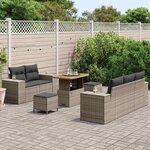 vidaXL Ensemble de canapé de jardin 8 Pièces Gris polyrotin
