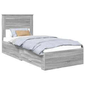 vidaXL Cadre de lit Gris Sonoma 90 x 200 cm Bois d'ingénierie