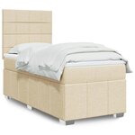 vidaXL Sommier à lattes de lit et matelas Crème 90x190 cm Tissu