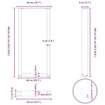 vidaXL Pieds de table de bar en forme de U  2 pièces  acier naturel  50 x (100-101) cm