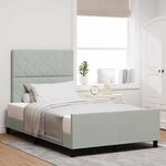 Cadre de lit vidaXL Gris clair 120x200 cm Velours