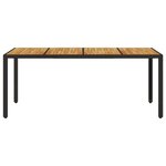 vidaXL Table de jardin et dessus en bois d'acacia noir résine tressée