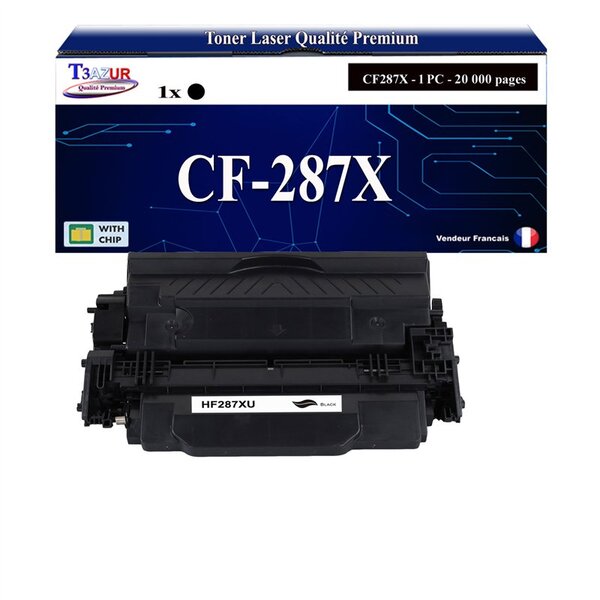 T3AZUR -Toner compatible avec HP CF287X (87X) pour HP LaserJet Managed M506dnm  M506xm