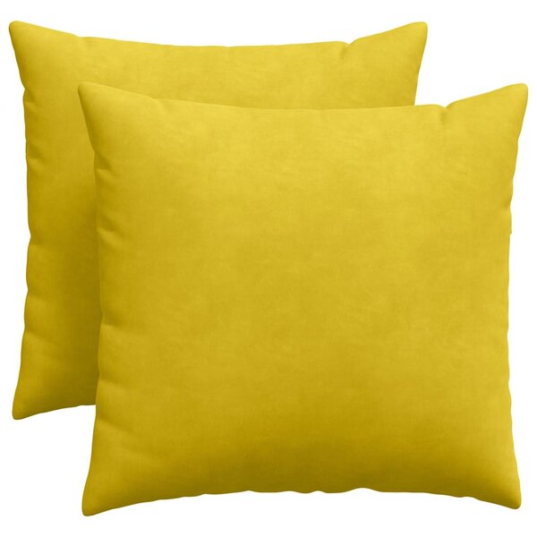 vidaXL Coussins de canapé 2 Pièces Jaune 50 x 50 cm