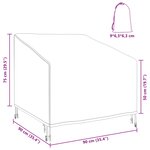 vidaXL Housse de chaise de jardin Noir 90 x 90 x 50 / 75 cm Tissu 600D