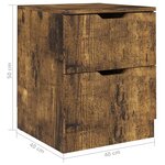 Vidaxl table de chevet chêne fumé 40x40x50 cm aggloméré