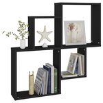 vidaXL Étagère murale cube Noir 80x15x78 5 cm Bois d’ingénierie