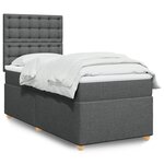 vidaXL Sommier à lattes de lit et matelas Gris foncé 90x190 cm Tissu