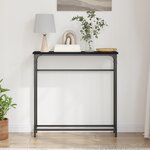 vidaXL Table console Noir Chêne 75x19 5x75 cm Bois d'ingénierie