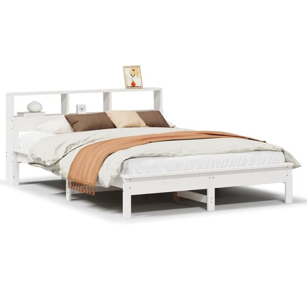 vidaXL Cadre de lit sans matelas blanc 160x200 cm bois de pin massif