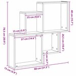 vidaXL Étagère Murale Cube avec étagère Chêne noir 80 x 15 x 78.5 cm
