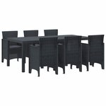 vidaXL Ensemble de salle à manger pour jardin 7 Pièces Anthracite
