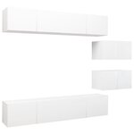 vidaXL Ensemble de meubles TV 6 Pièces Blanc Bois d'ingénierie