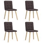 vidaXL Chaises à manger lot de 4 marron foncé tissu