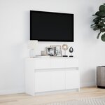 vidaXL Meuble TV avec LED blanc 91x34x61 cm bois d'ingénierie