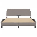vidaXL Cadre de lit avec tête de lit Taupe 120x200 cm Tissu