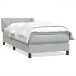 vidaXL Sommier à lattes de lit et matelas gris clair 80x220 cm velours