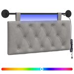 vidaXL Tête de lit suspendue Gris clair Velours