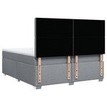 vidaXL Sommier à lattes de lit avec matelas Gris clair 200x200cm Tissu