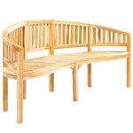 vidaXL Banc de jardin en forme de banane 200 cm bois de teck solide