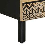 vidaXL Table de chevet noir 40x33 5x46 cm bois de manguier massif brut