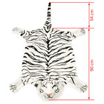 vidaXL Tapis en peluche en forme de tigre 144 cm Blanc