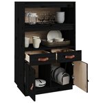 vidaXL Buffet haut Noir 67x40x108 5 cm Bois massif de pin
