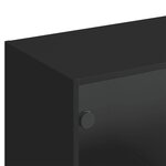 vidaXL Bibliothèque avec portes noir 136x37x142 cm bois d'ingénierie