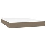 vidaXL Sommier à lattes de lit matelas et LED Taupe 140x200 cm Tissu