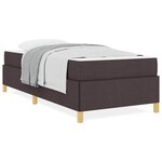 vidaXL Lit à ressorts Marron foncé et Blanc 100 x 200 cm tissu