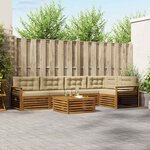 vidaXL Ensemble de canapés d'extérieur 6 Pièces Naturel et Beige