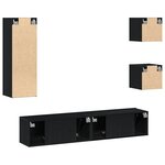vidaXL Ensemble TV 5 pièces en bois noir chêne