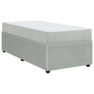 vidaXL Cadre de lit avec matelas Gris clair 90 x 200 cm Velours