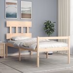 vidaXL Lit pour personne âgée et tête de lit 100x200 cm bois massif